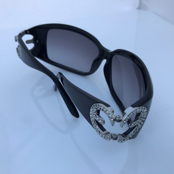 Escada Women Black Sunglasses Crystal Jeweled Logo - Picture 5 of 8